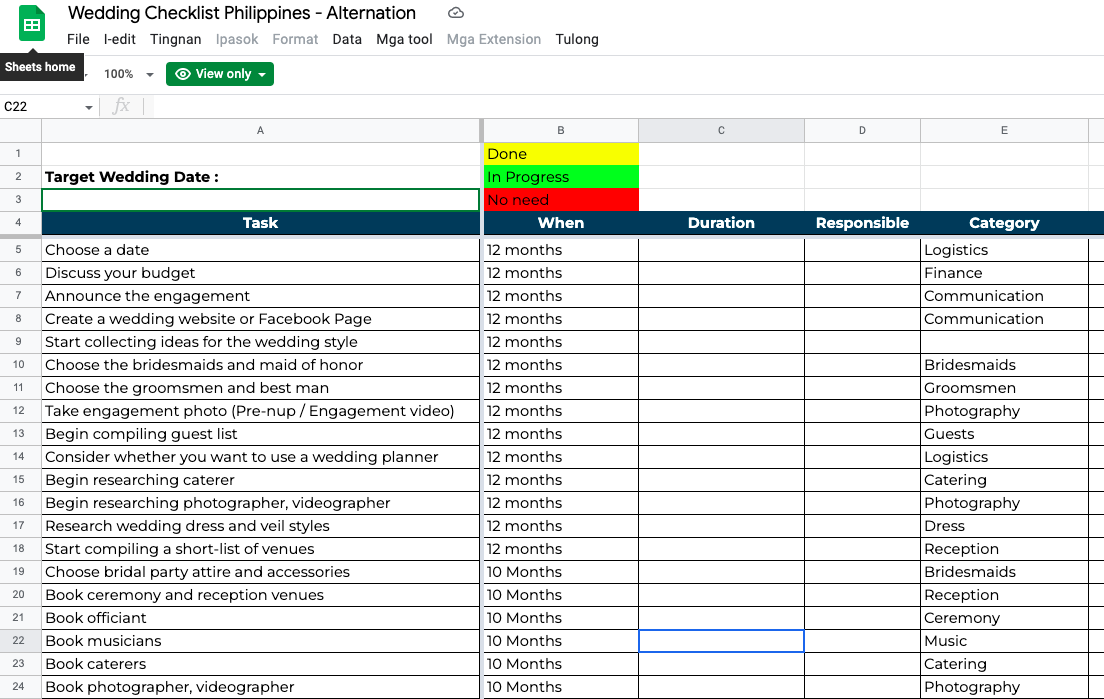 Wedding Checklist Philippines: Free Printable and Excel Available